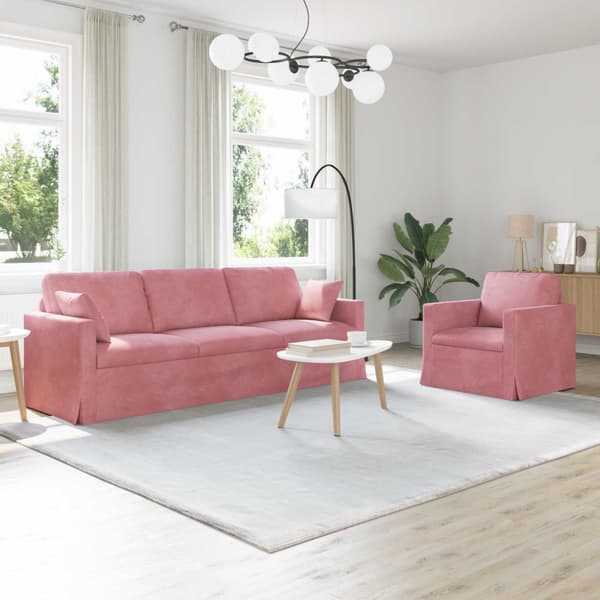 Soffset 2 pcs Rosa 228 x 78 x 80 cm Sammet