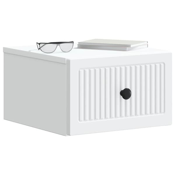 Väggmonterat Sängbord med låda 2 pcs Vit 33 x 34,5 x 20 cm