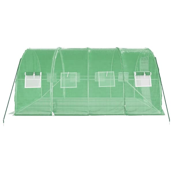 Växthus med stålram grön 12 m² 4x3x2 m