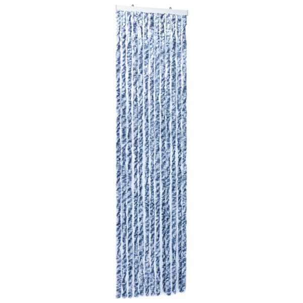 Insektsdraperi blå och vit 56x200 cm chenille