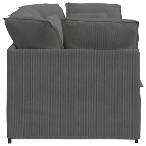 Modulsoffa med dynor manchestertyg mörkgrå
