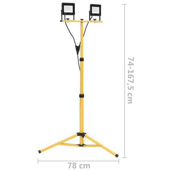 Strålkastare med stativ 2x20 W LED varmvit