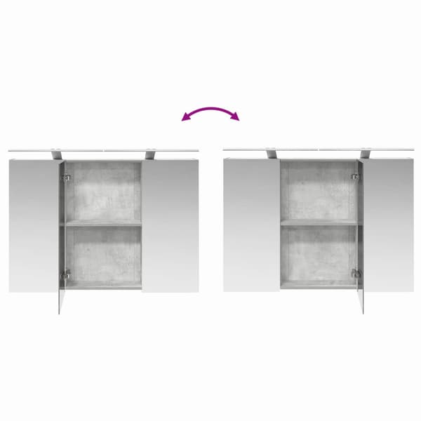 Badrumsmöbelset 4 pcs Betonggrå Konstruerat trä och glas