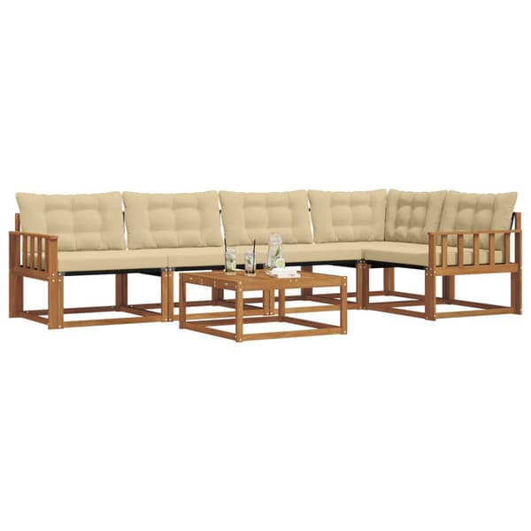 Utomhussoffset 6 st Naturlig och Beige