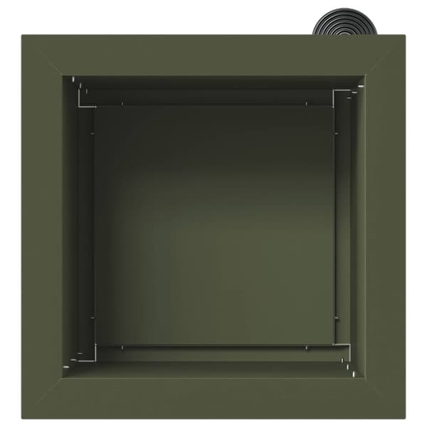 Odlingslåda med LED 2 st Olivgrön 30 x 30 x 30 cm Stål