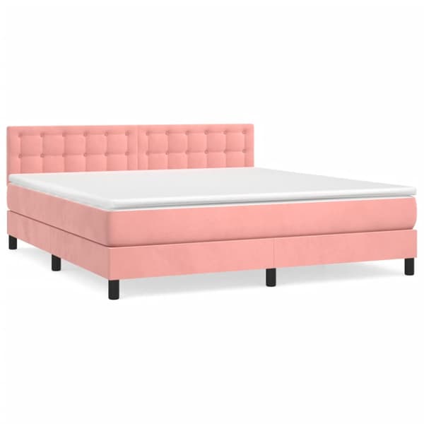 Ramsäng med madrass rosa 180x200 cm sammet