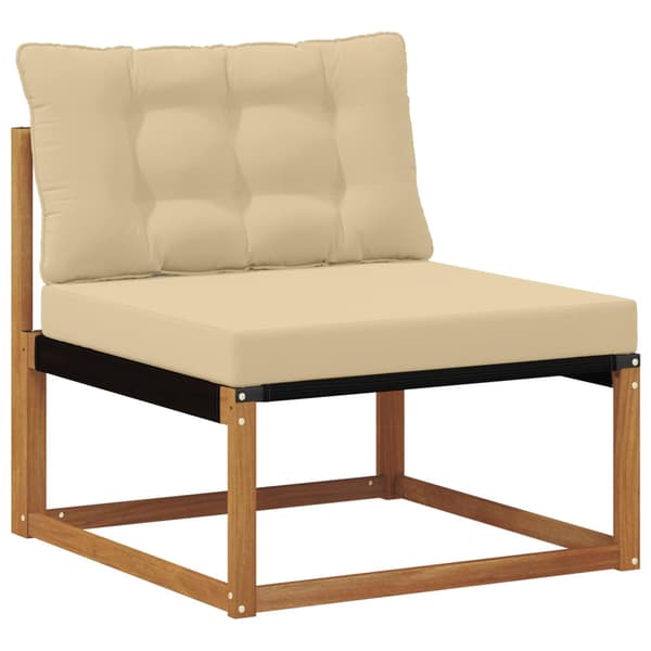 Utomhussoffset med kudde 5 pcs Naturlig och Beige