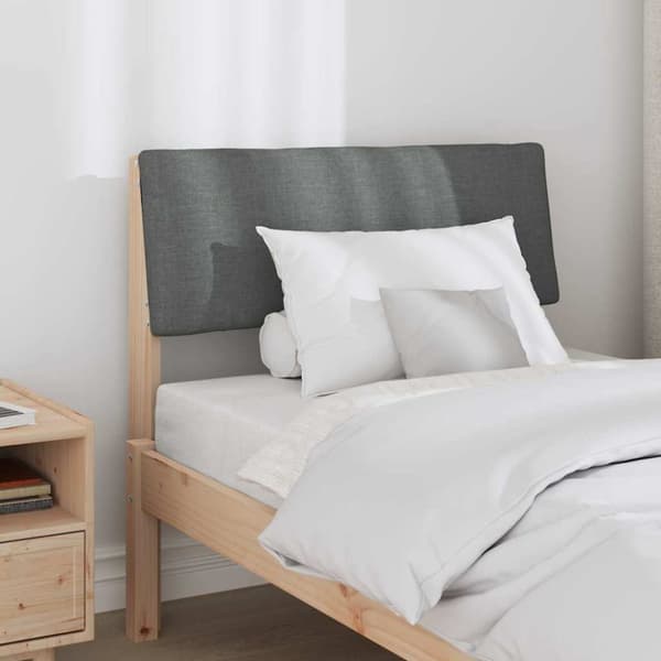 Klädd sänggavel Mörkgrå 75 cm Massiv furu