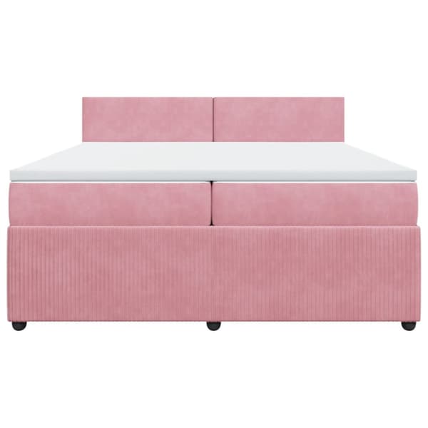Ramsäng med madrass rosa 200x200 cm sammet