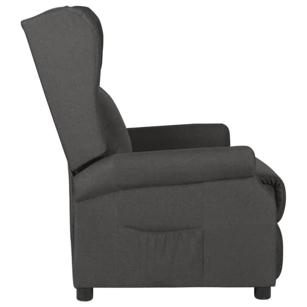 Reclinerfåtölj mörkgrå tyg