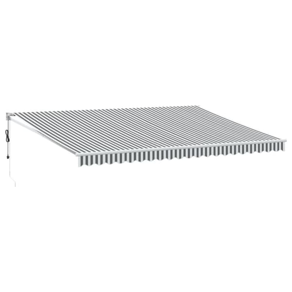 Markis infällbar antracit och vit 5x3 m tyg&aluminium