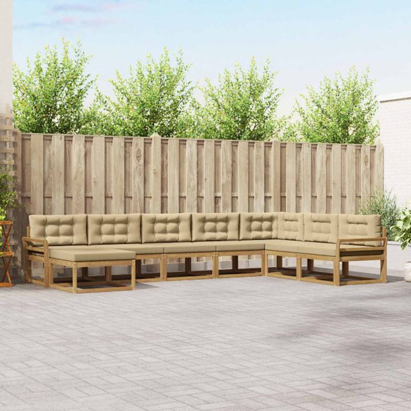 Utomhussoffset 8 pcs Vit och Beige