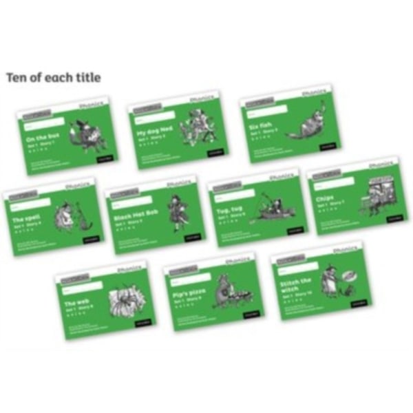 Read Write Inc. Phonics: Green Set 1 Core Black & White Storybooks (Pack of 100) (häftad, eng)