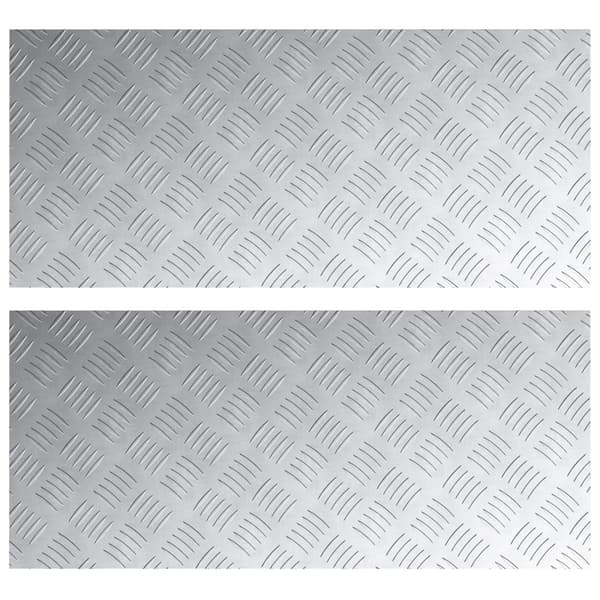 Trappsteg Rektangulär 2 pcs Silver 90 x 40 cm Aluminium