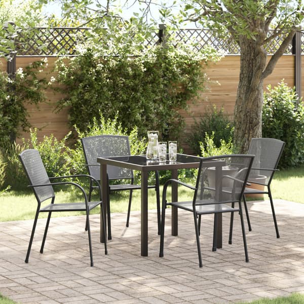 Trädgårdsmöbelset 5 pcs Antracit Pulverlackerat stål