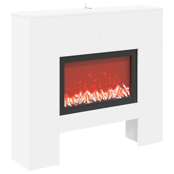 Elektrisk eldstad Vit 100 x 24,5 x 90 cm Konstruerat trä