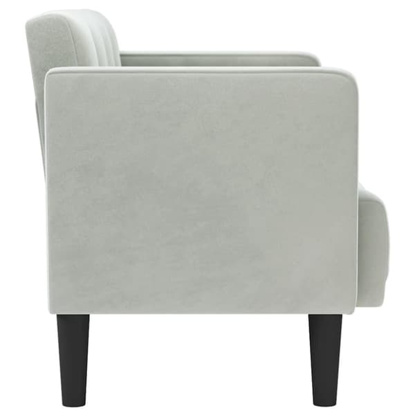 Loveseat soffa ljusgrå 111 cm sammet