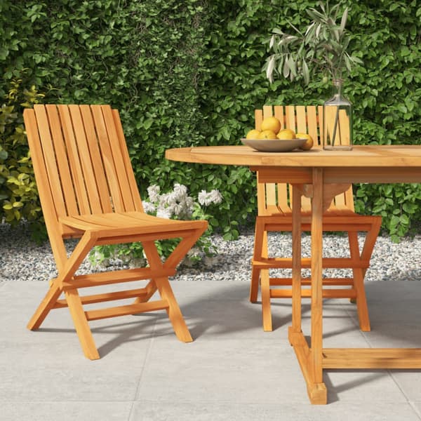 Hopfällbara trädgårdsstolar 2 st 47x47x89 cm massiv teak