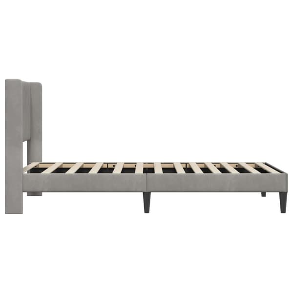 Sängram med huvudgavel Ljusgrå 100 x 200 cm Sammet