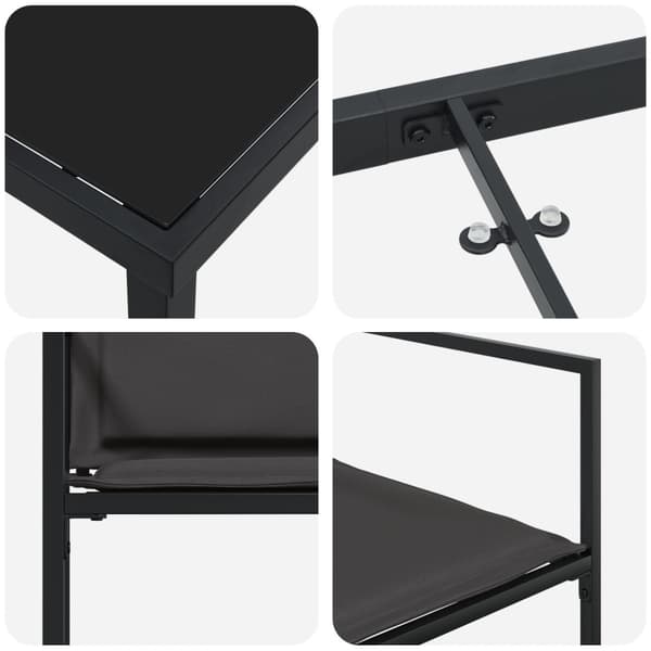 Trädgårdsmöbelset 9 pcs Svart 200 x 80 x 73 cm