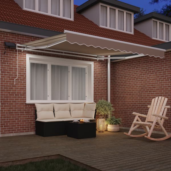Utfällbar markis Beige 300 x 250 cm Tyger och Stål