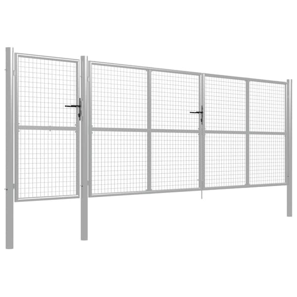 Trädgårdsgrind stål 500x150 cm silver