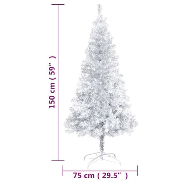 Plastgran med fot silver 150 cm PET