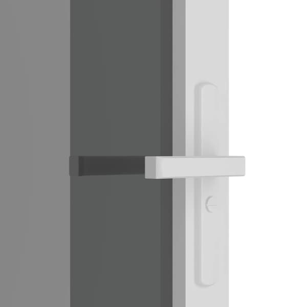 Innerdörr 93x201,5 cm vit ESG-glas och aluminium