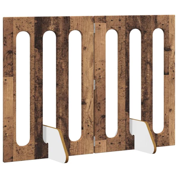 Fällbar husdjursgrind 2 pcs Ekträ 100,5 x 38 x 70 cm