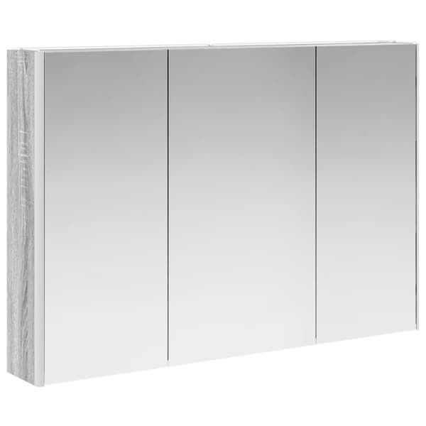 Badrumsmöbelset 4 pcs Grå Sonoma Konstruerat trä och glas