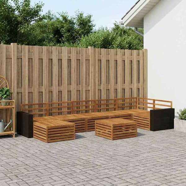 Utomhussoffset 8 pcs Naturlig