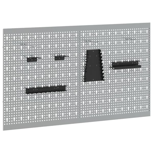 Verktygsväggpanel 2 st Grå 100 x 1 x 60 cm
