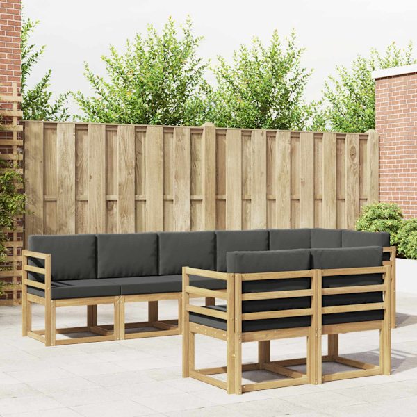 Utomhussoffset med kudde 8 pcs Vit och antracit Polyester