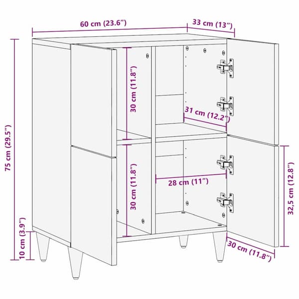 Sideboard Vit 33.5 x 60 x 75 cm