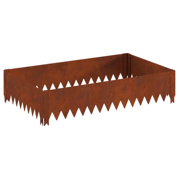 Kant för gräsmatta 4 pcs 100 x 60 x 20 cm Stål Rostig
