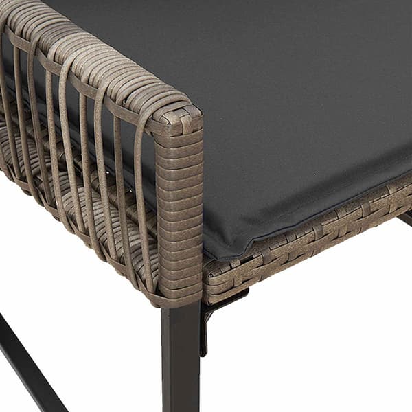 Utemöbelset med kudde 7 pcs Grå och mörkgrå konstrotting