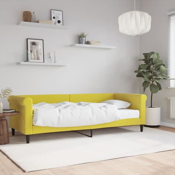 Dagbädd med madrass gul 80x200 cm sammet