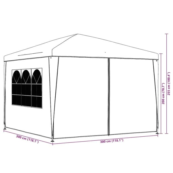 Partytält 3x3 m vit
