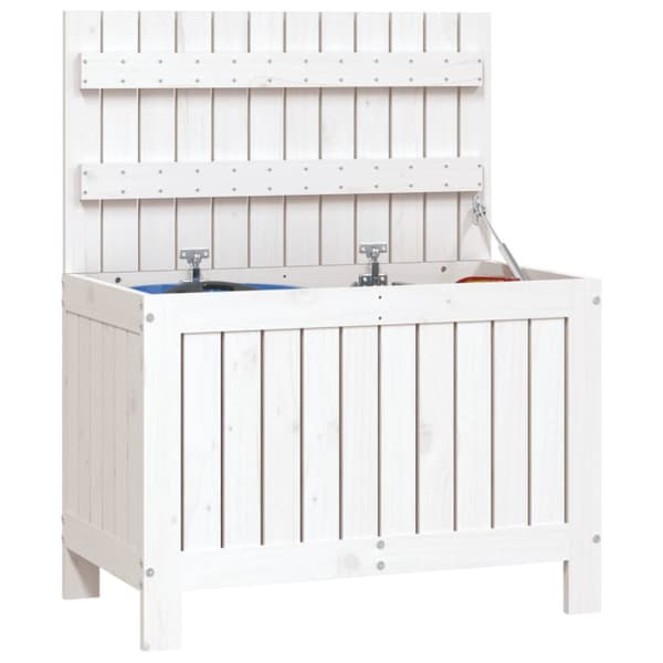 Dynbox vit 76x42,5x54 cm massiv furu