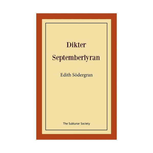 Dikter: septemberlyran (häftad)