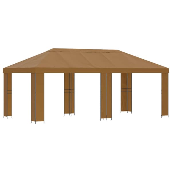 Trädgårdsgazebo 6 x 3 m Beige Polyester och Stål 190