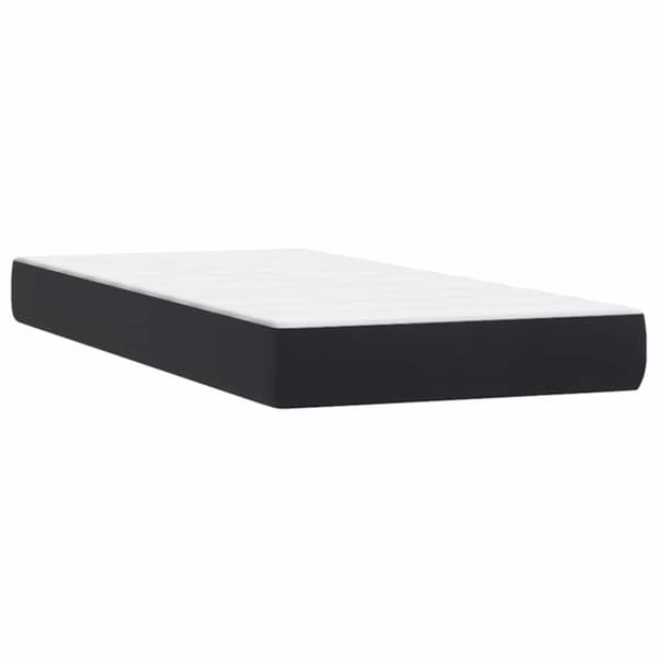 Ramsäng med madrass svart 90x210 cm sammet
