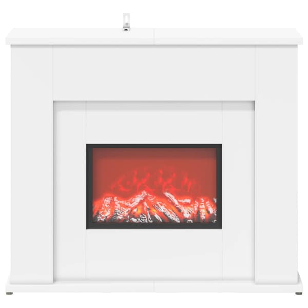 Eldstad med LED-slinga Vit 63 x 20 x 54,5 cm Konstruerat trä
