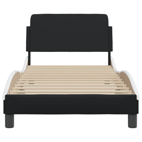 Bed Frame "Dover" Black&White 90x190 cm Faux Leather