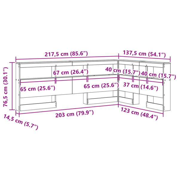 Förvaringshuvudgavel Vit 120 cm Konstruerat trä