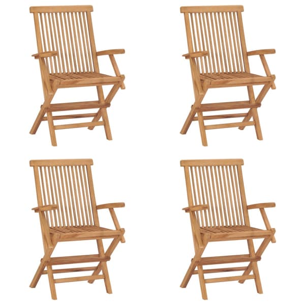 Hopfällbara trädgårdsstolar 4 st massiv teak
