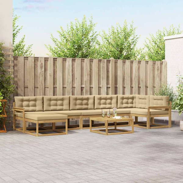 Utomhussoffset 8 pcs Vit och Beige