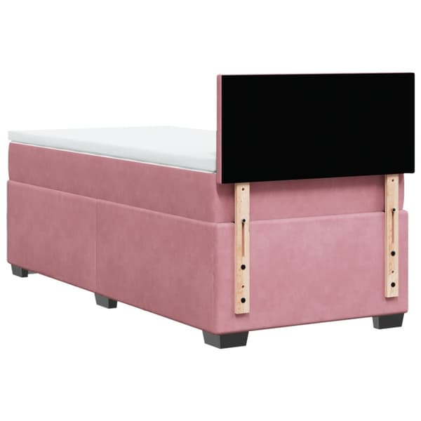 Ramsäng med madrass rosa 100x200 cm sammet
