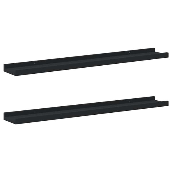 Tavellist 2 st svart 80x9x3 cm MDF