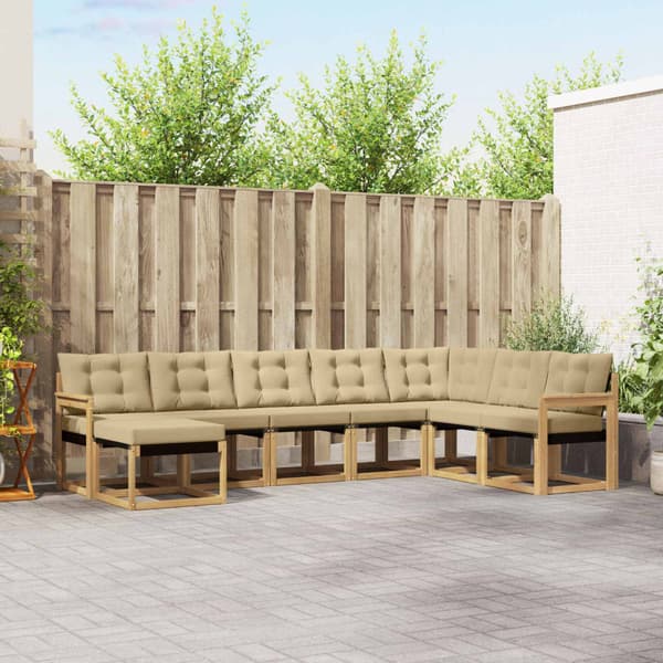 Utomhussoffset 8 pcs Vit och Beige
